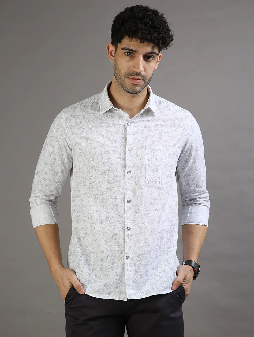 men printed casual shirt