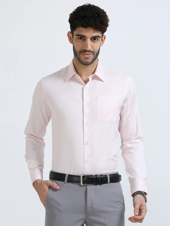 men long sleeved solid formal shirt