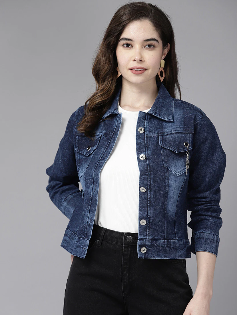 navy blue denim summer jacket